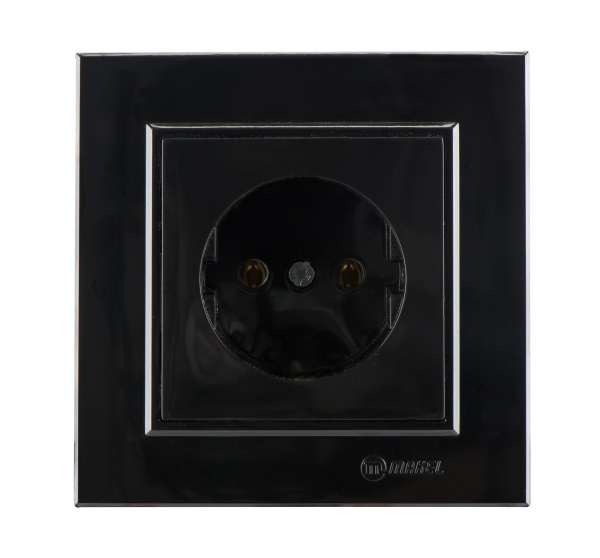 Розетка 1 без заземлення Makel Karea IP20 чорний глянець 56111022