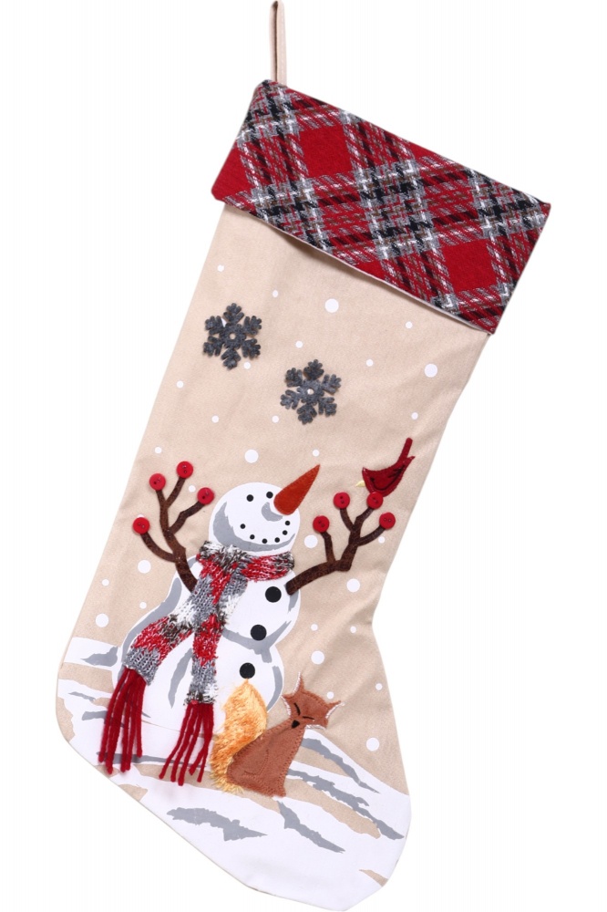 Сапожок декоративный Снеговик и лиса 27х53 см YM33000B