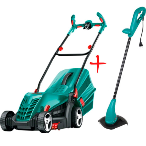 Газонокосилка электрическая Bosch ARM 34 + триммер Bosch ART 23 SL