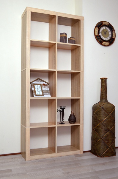 Этажерка пристенная Inteo Кубус МИКС 2х5 1854х792х290 мм дуб тахо