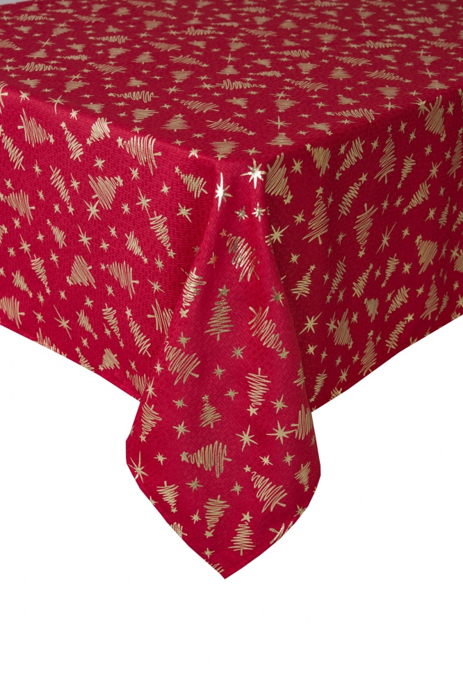 Скатерть Inari 140x220 см красный с золотым Luna