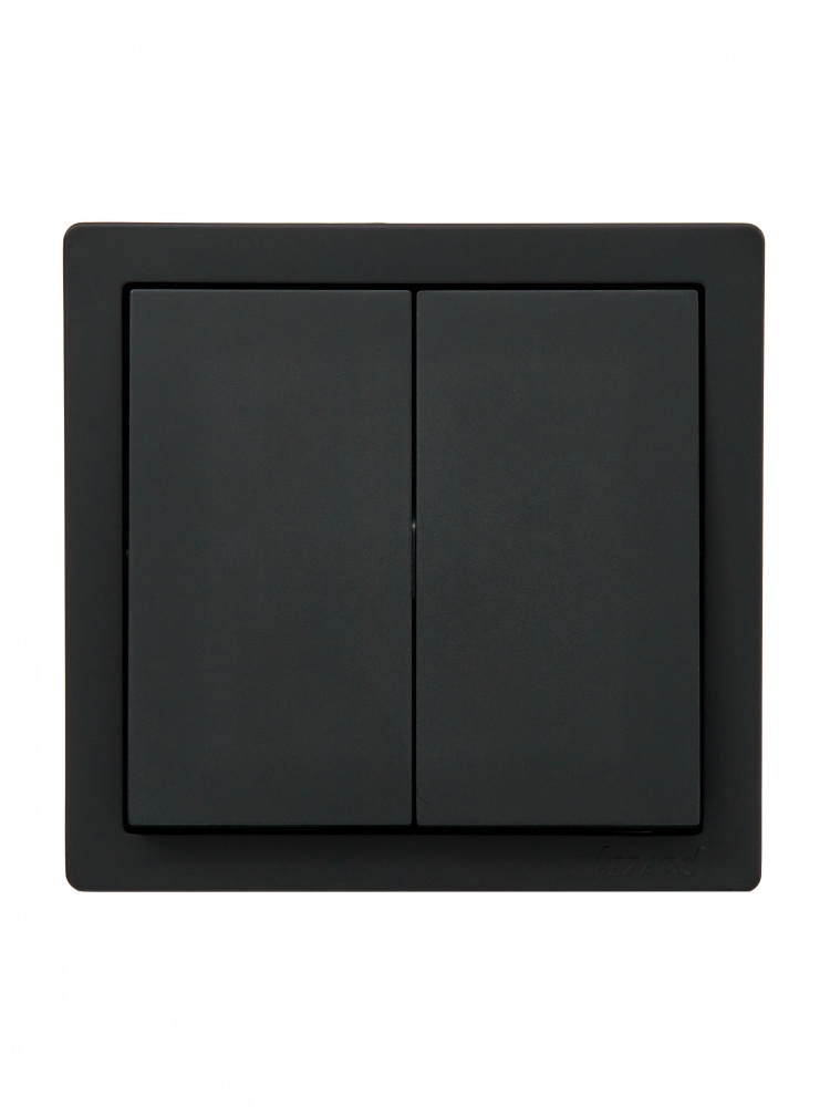 Вимикач двоклавішний Lezard LETO без підсвітки антрацит 752-4200-101