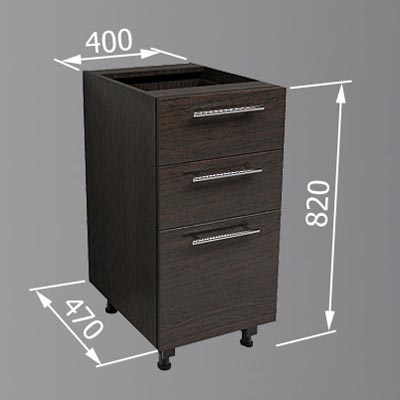 Тумба нижня Betta 3 40x82x47 см венге