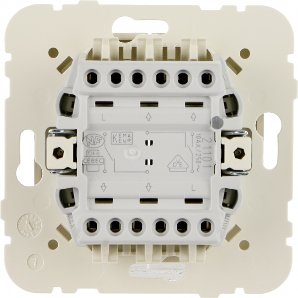 Выключатель проходной двухклавишный Efapel Logus без подсветки 10 А 250В IP20 кремовый