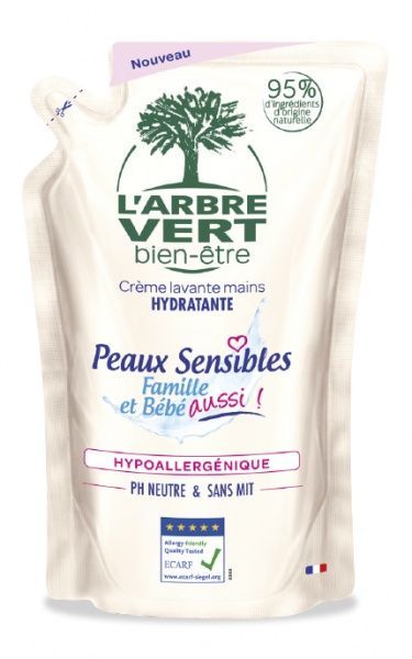 Крем-мыло L'Arbre Vert Sensitive для чувствительной кожи с экстрактом сладкого миндаля (запасной блок) 300 мл 1 шт./уп.
