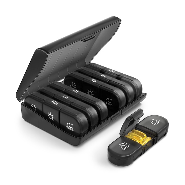 Органайзер для таблеток MVM PC-17 BLACK 41x119x157 мм