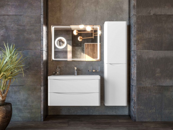 Тумба напольная Aqua Rodos Vista белый глянец с умывальником Ваr 75 см