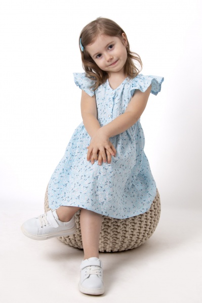 Платье Mevis р.116 голубой 