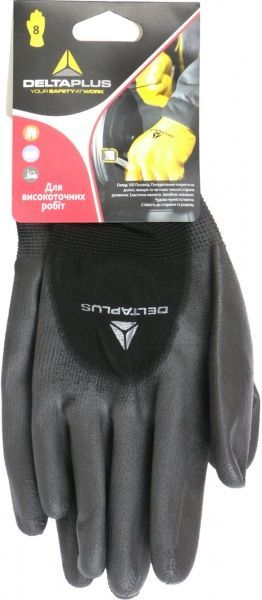 Перчатки Delta Plus VE703NO с покрытием полиуретан M (8) WUAVE703NO08