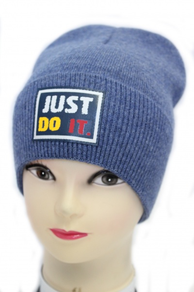 Шапочка детская для мальчиков Kraft+ р.52-54 меланж/джинс 2653-1 