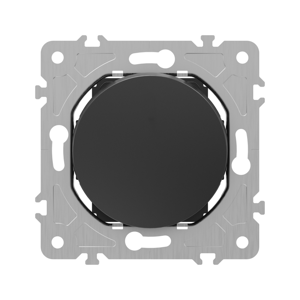 Вимикач перехресний одноклавішний HausMark Bela з підсвіткою чорний