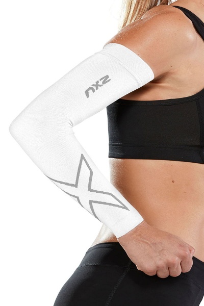 Нарукавники 2XU Flex Run Comp Arm Sleeves р. 2XL білий
