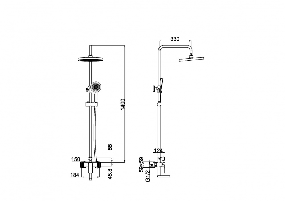 Душевая система Aqua Rodos Zafira Chrome