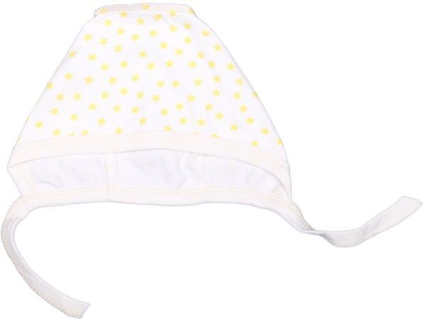 Чепчик дитячий Bambinelli жовта зірочка 6-12 місяців білий із малюнком