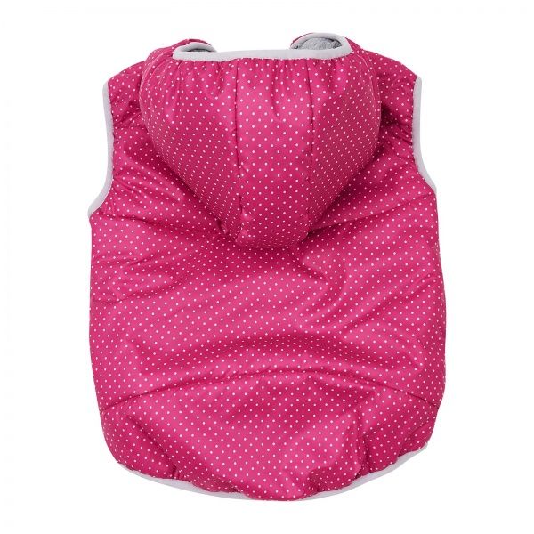 Жилет детский для девочки Соня белый горох р.116 розовый с рисунком 