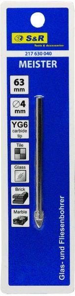 Свердло по плитці S&R Meister 4x63 мм 217630040