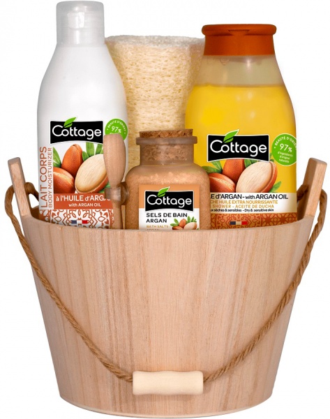 Набор подарочный для женщин Cottage Argan Oil в корзине