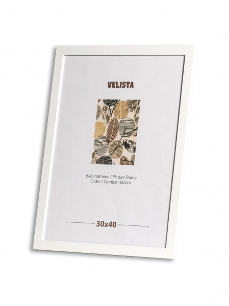 Рамка для фотографии со стеклом Velista 20BW-6003v 1 фото 30х40 см белый 