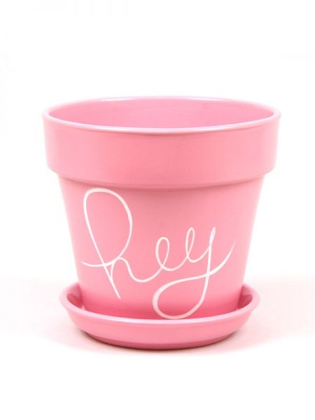 Горщик керамічний Оріана-Запоріжкераміка Наперсток Hello круглий 0,6л рожевий 