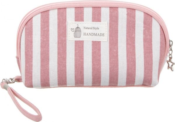 Набір косметичок Смужка Овал B5112 темно-рожевий 