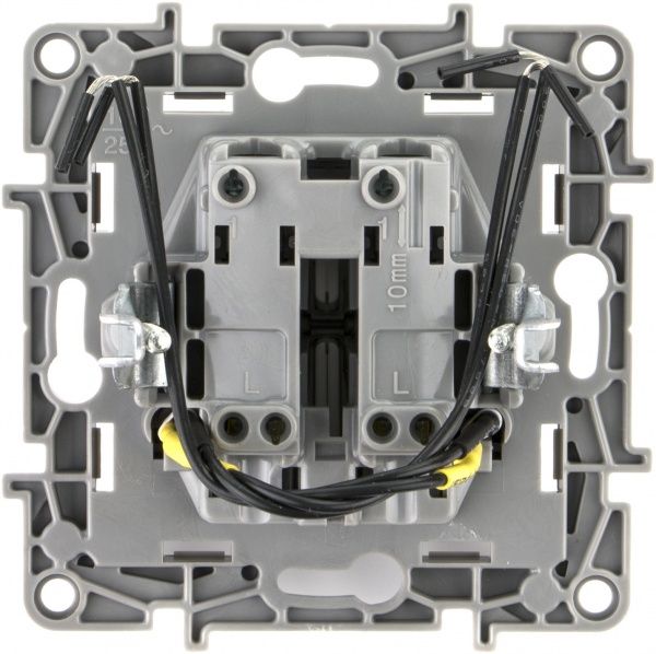 Выключатель двухклавишный Legrand Etika 672204 с подсветкой 10 А 230В IP20 белый