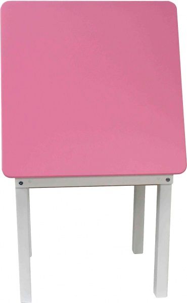 Столик Yuliana Woody 60 х 60 білий з пеналом рожева стільниця 12013301