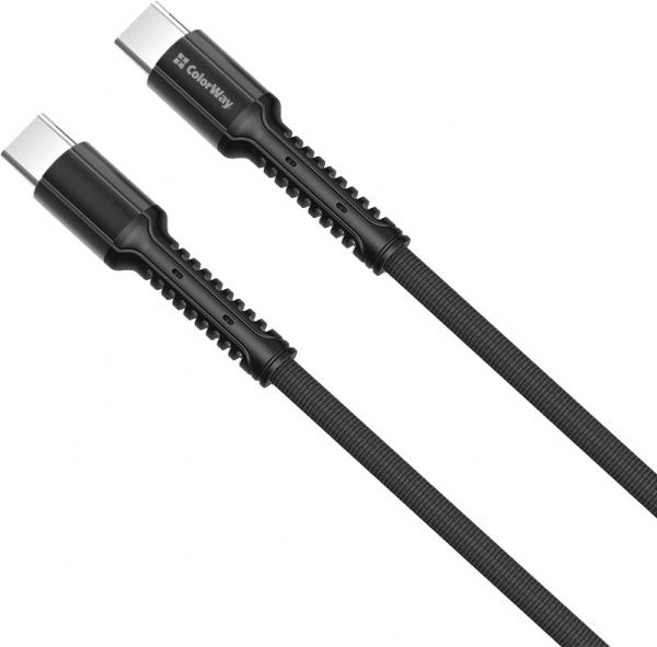 Кабель ColorWay Type-C - Type-C (PD Fast Charging) 3.0А (68W) 2 м сірий 