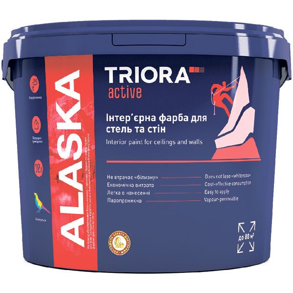 Фарба акрилова водоемульсійна Triora ALASKA мат білий 1л 