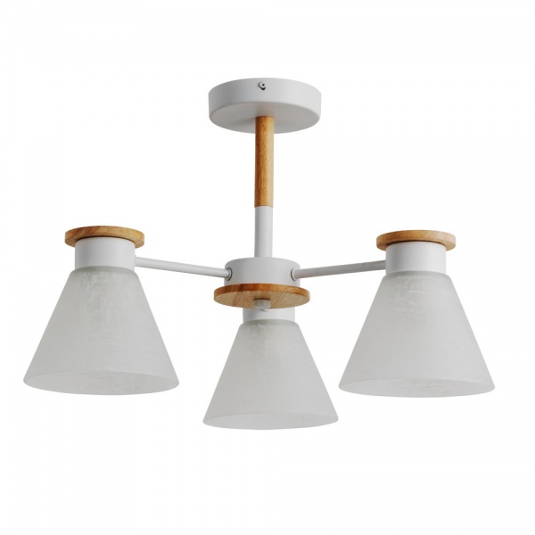 Світильник стельовий Arte Lamp 3x60 Вт E14 білий/дерево A1031PL-3WH 
