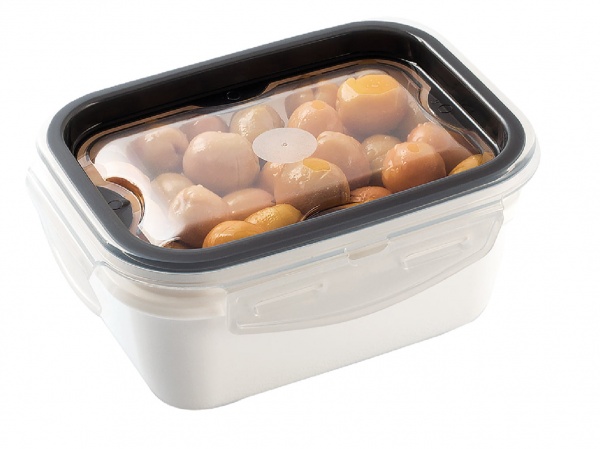 Контейнер для хранения вакуумный прямоугольный LOCK & FIT 0,45 л (14х10,5х6см), белый UKC