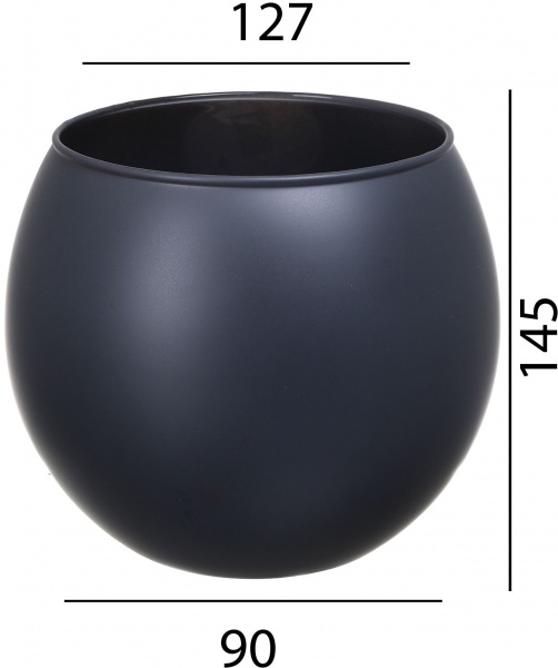 Ваза скляна Soft куля 15 см сіра 