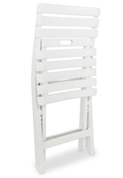 Стілець пластиковий ProGarden BIRKI розкладний 78x41x46 см білий BIR080CBI