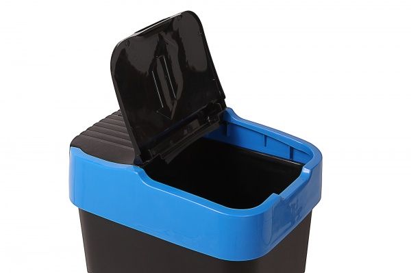 Бак для сміття з кришкою Heidrun Push & Up 18 л синій