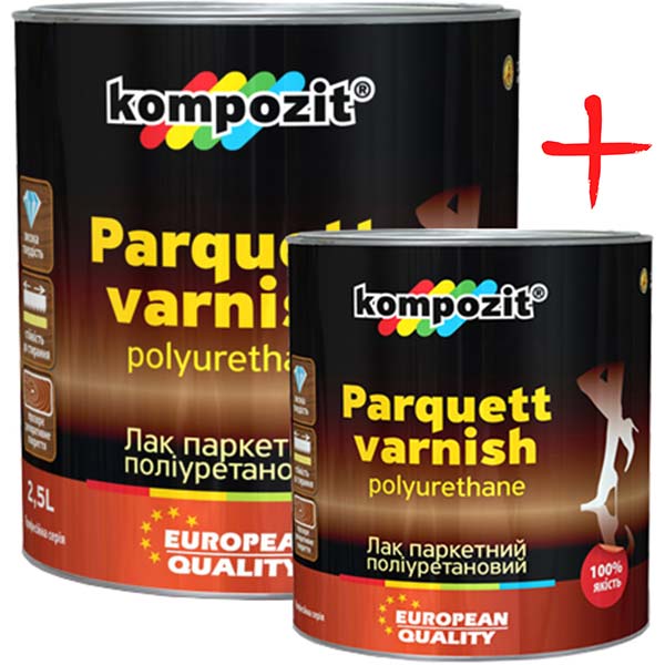 Лак Kompozit паркетний глянсовий 2.5 л + 0.7 л