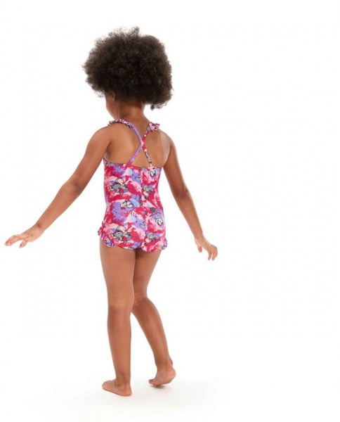 Купальник Speedo LTS DIGI FRILL TRSP IF PINK/PURPLE 8-00314614807 р.104 разноцветный