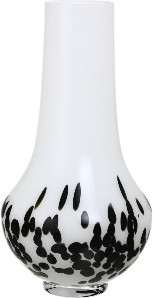 Ваза стеклянная Wrzesniak Glassworks Confetti 50 см черно-белая 17-9324A