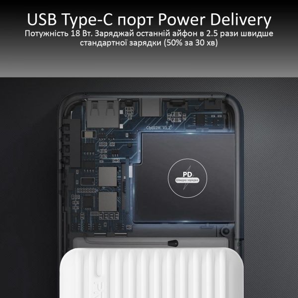 Зовнішній акумулятор (Powerbank) Promate Titan-30 30000 mAh white (titan-30.white) 