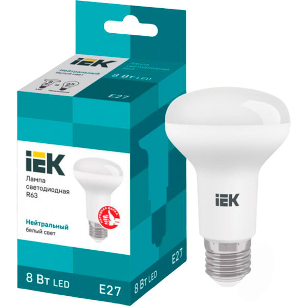 Лампа світлодіодна IEK ECO 8 Вт R63 матова E27 220 В 4000 К