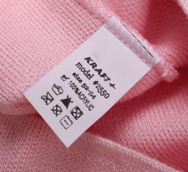 Шапочка дитяча для дівчинки Kraft+ 9693 р.52-54 світло-рожевий 