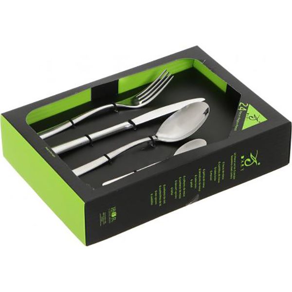 Набор столовых приборов 24 пр. на 6 персон Round в зеленой коробке Dart