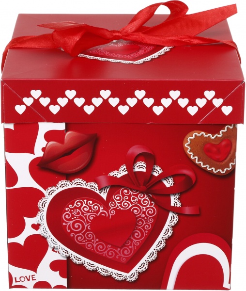 Коробка самосборная сердца EBXS9850 15х15 см