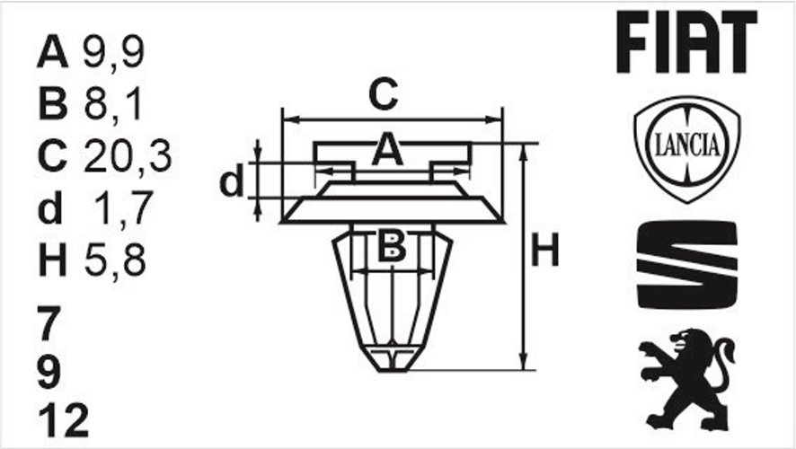 Крепеж (молдингов и порогов) Romix (12409)