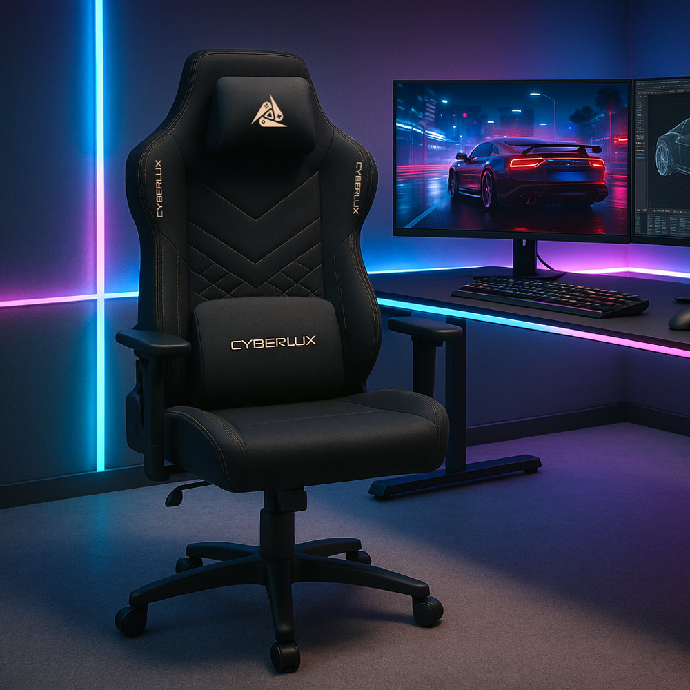 Кресло игровое Cyberlux Poseidon Black GM-415 B черный/золотой