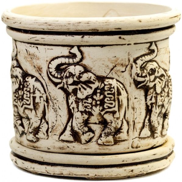 Горшок керамический Ганг круглый 8,5л бежевый 