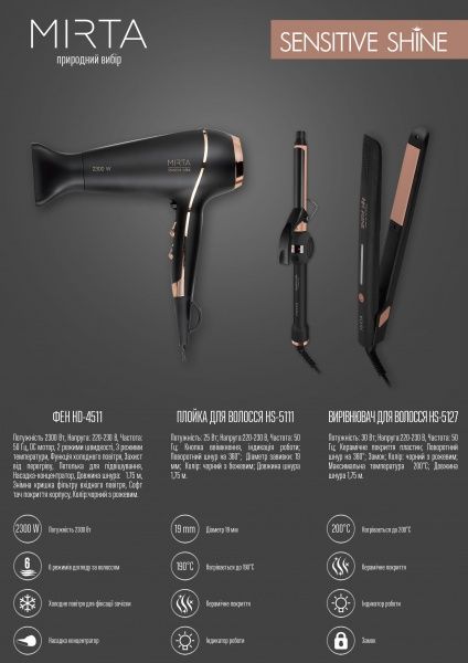 Плойка Mirta Sensitive Shine HS-5111