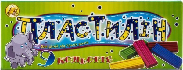 Пластилин 9 цветов Тетрада