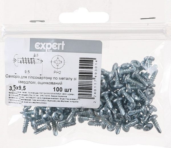 Саморез по металлу 3,5x9,5 мм 100 шт Expert Fix