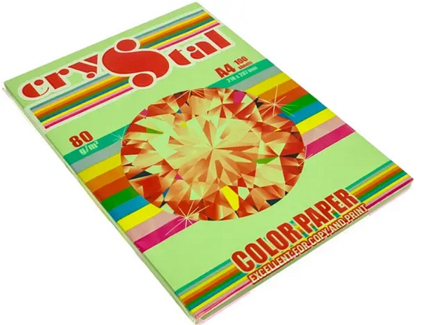 Папір кольоровий Crystal A4 80 г/м Neon Green 321 зелений