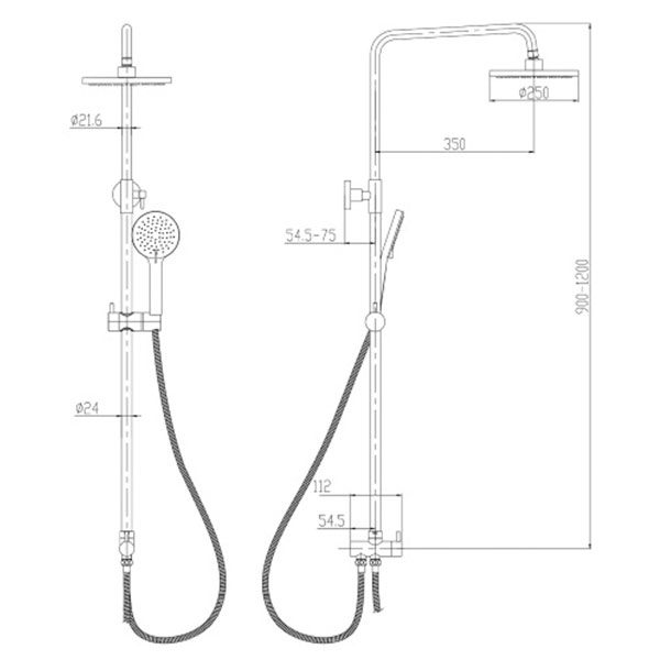 Душевая система Imprese T-15083 3 режима, без смесителя