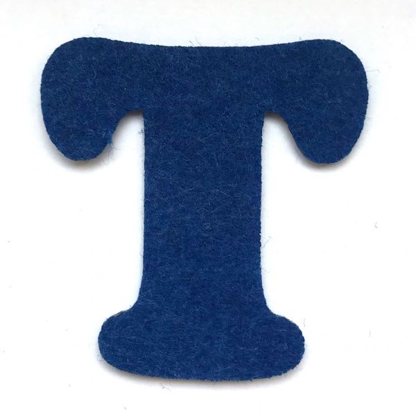 Буква Т 2 мм, 5,5 см синій